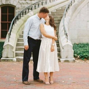 Alice + Olivia Evita Metallic Midi Skirt